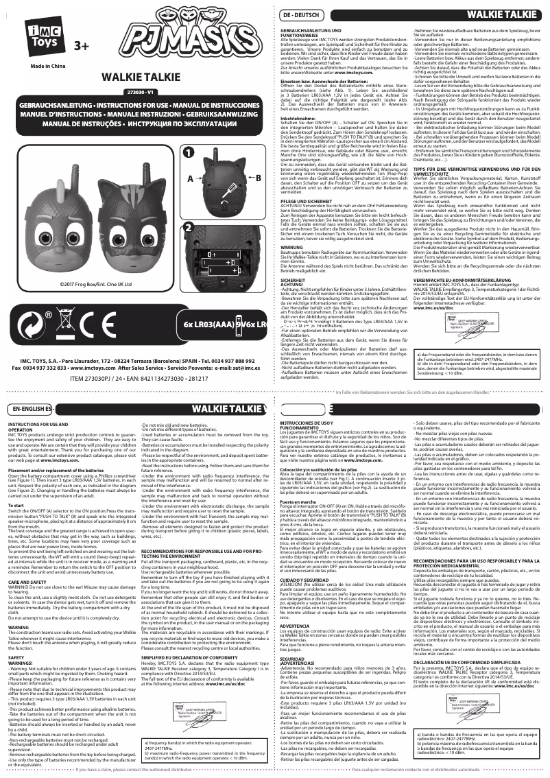 Page 1 de la notice Manuel utilisateur IMC Toys 273030