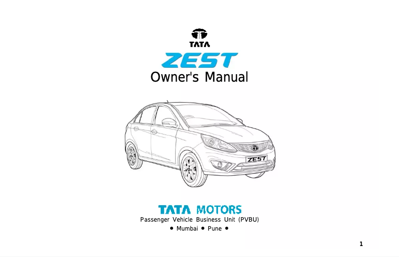 Página 1 del manual Manual de usuario Tata Zest (2015)
