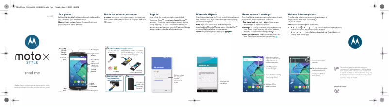 Image de la première page du manuel de l'appareil Moto X Pure Edition