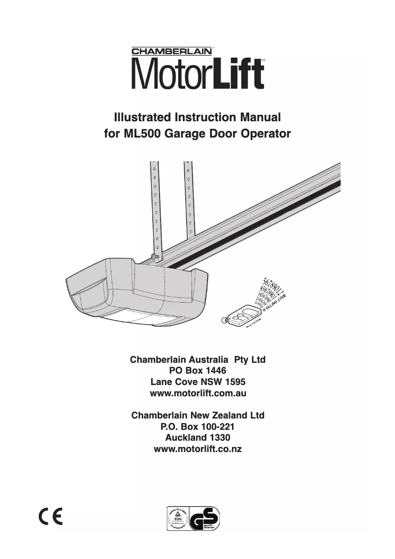 Page 1 de la notice Manuel utilisateur Chamberlain ML500