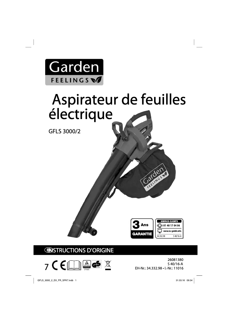 Image de la première page du manuel de l'appareil GFLS 3000/2