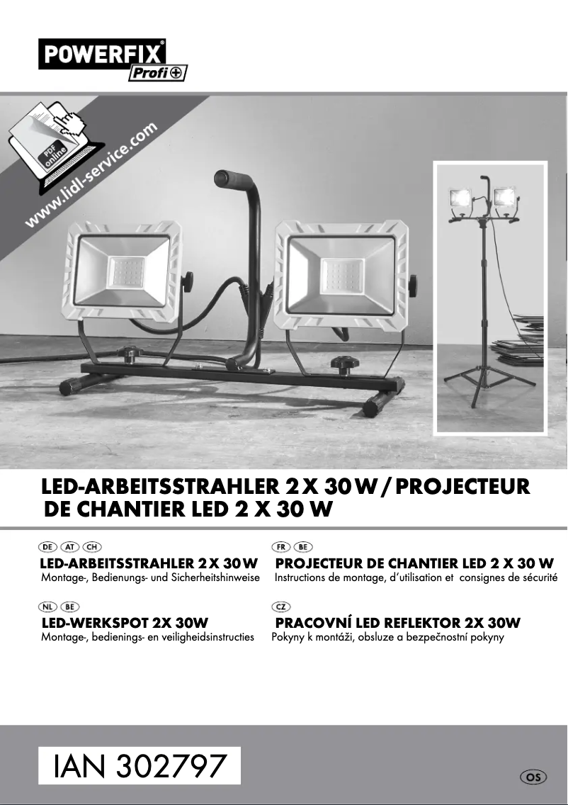 Page 1 de la notice Manuel utilisateur Powerfix IAN 302797