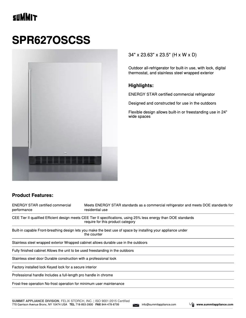 Image de la première page du manuel de l'appareil SPR627OSC