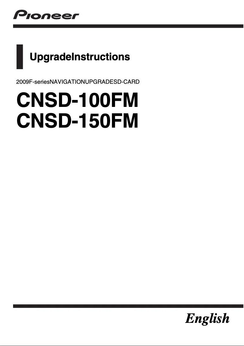 Page 1 de la notice Manuel utilisateur Pioneer CNSD-150FM