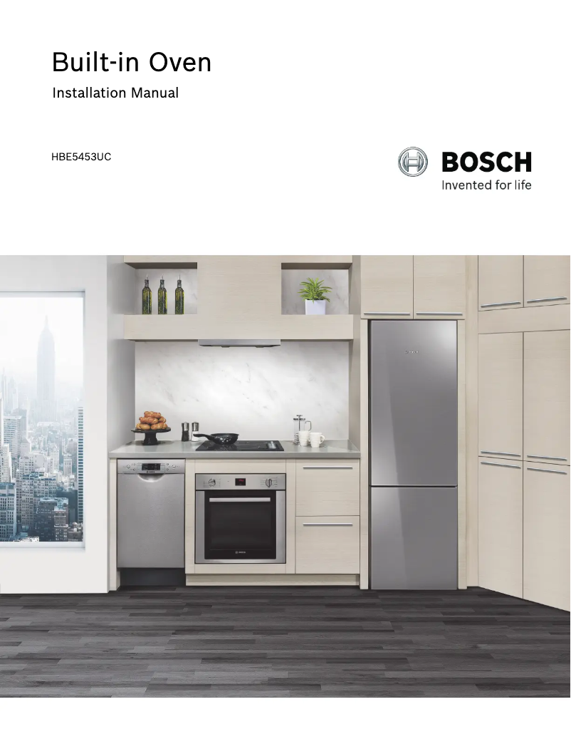 Page 1 de la notice Guide d'installation Bosch HBE5453UC