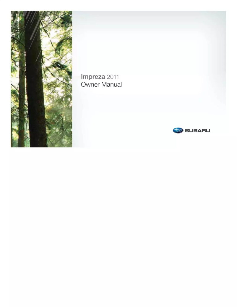 Image de la première page du manuel de l'appareil Impreza WRX STI (2011)