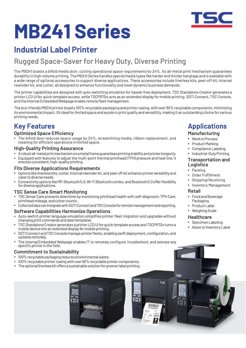 Image de la première page du manuel de l'appareil MB240T