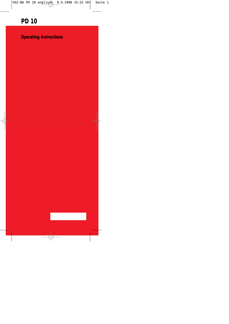 Page n°1 - Manuel utilisateur Hilti PD 10