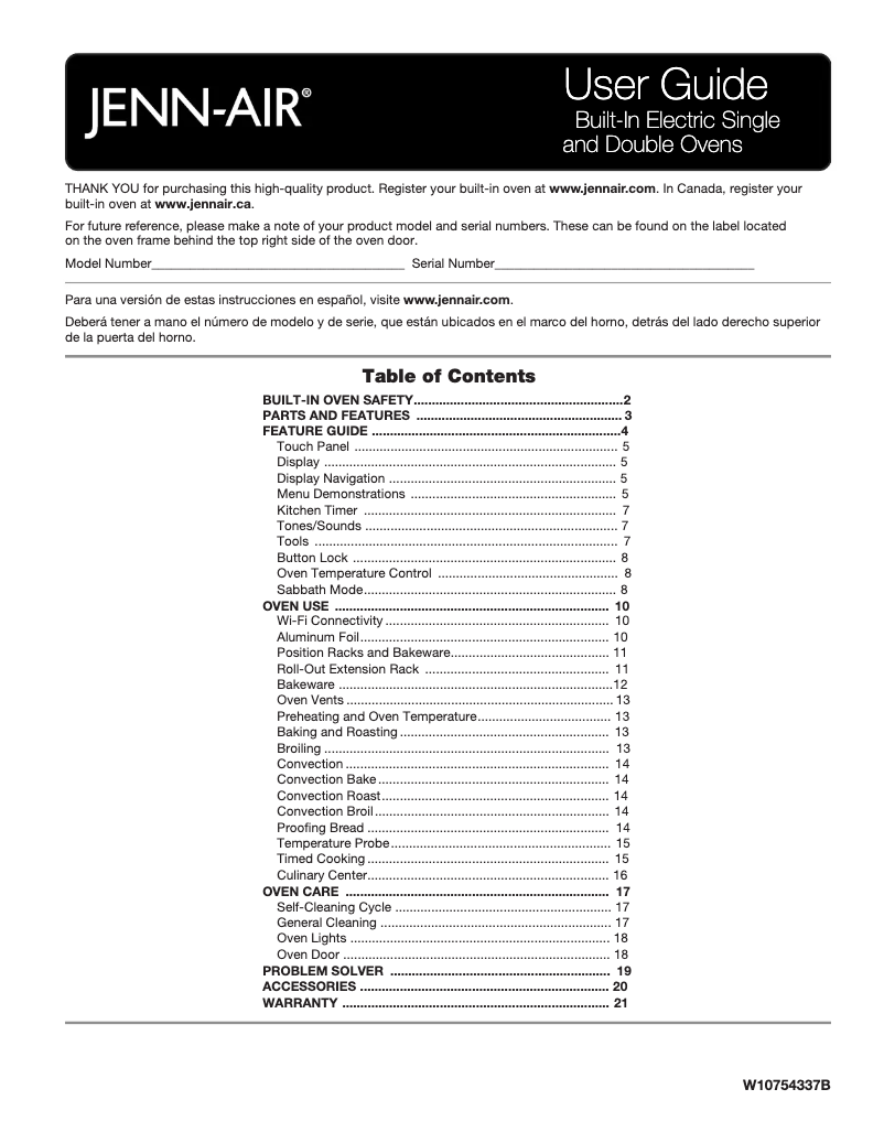 Page 1 de la notice Manuel utilisateur JennAir JMW3430DP