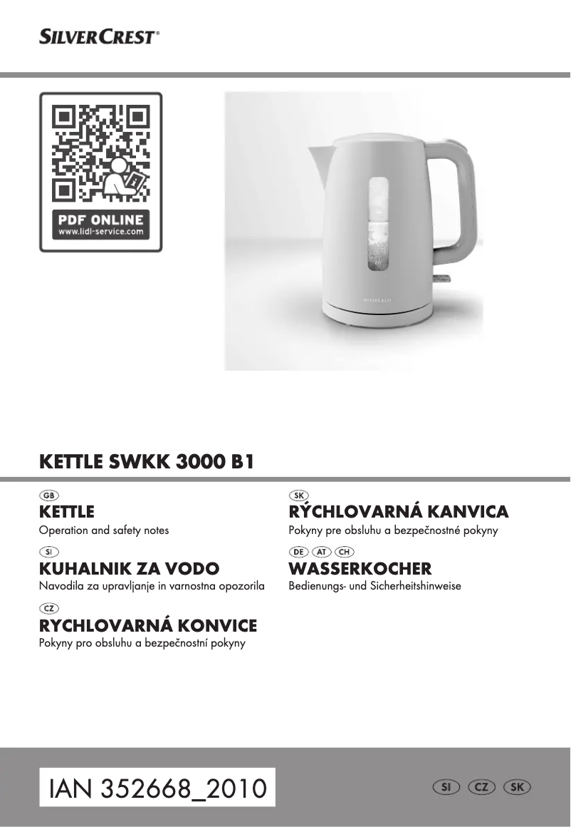 Image de la première page du manuel de l'appareil SWKK 3000 B1