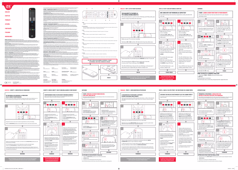 Page 1 de la notice Manuel utilisateur One for all URC 1911