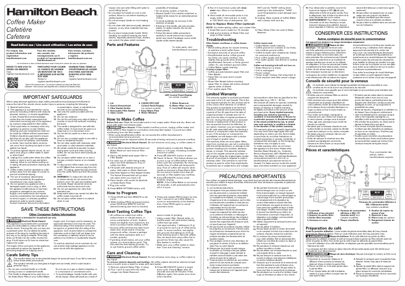 Page n°1 - Manuel utilisateur Hamilton Beach 49632