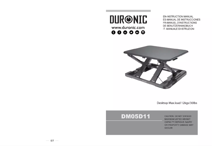 Page 1 de la notice Manuel utilisateur Duronic DM05D11