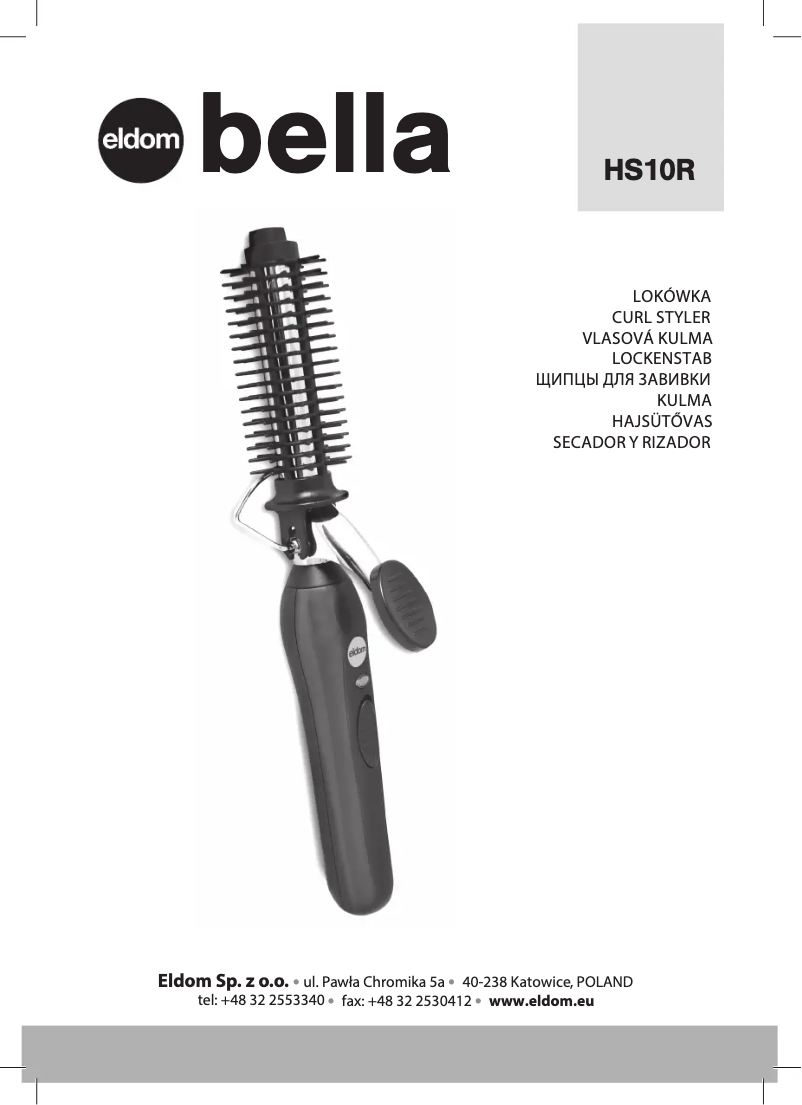 Page 1 de la notice Manuel utilisateur Eldom Bella HS10R