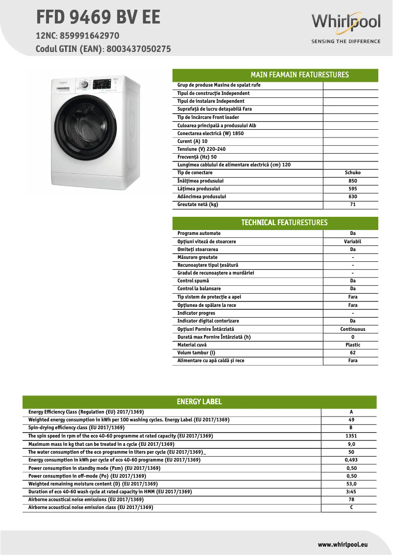 Image de la première page du manuel de l'appareil FFD 9469 BV EE