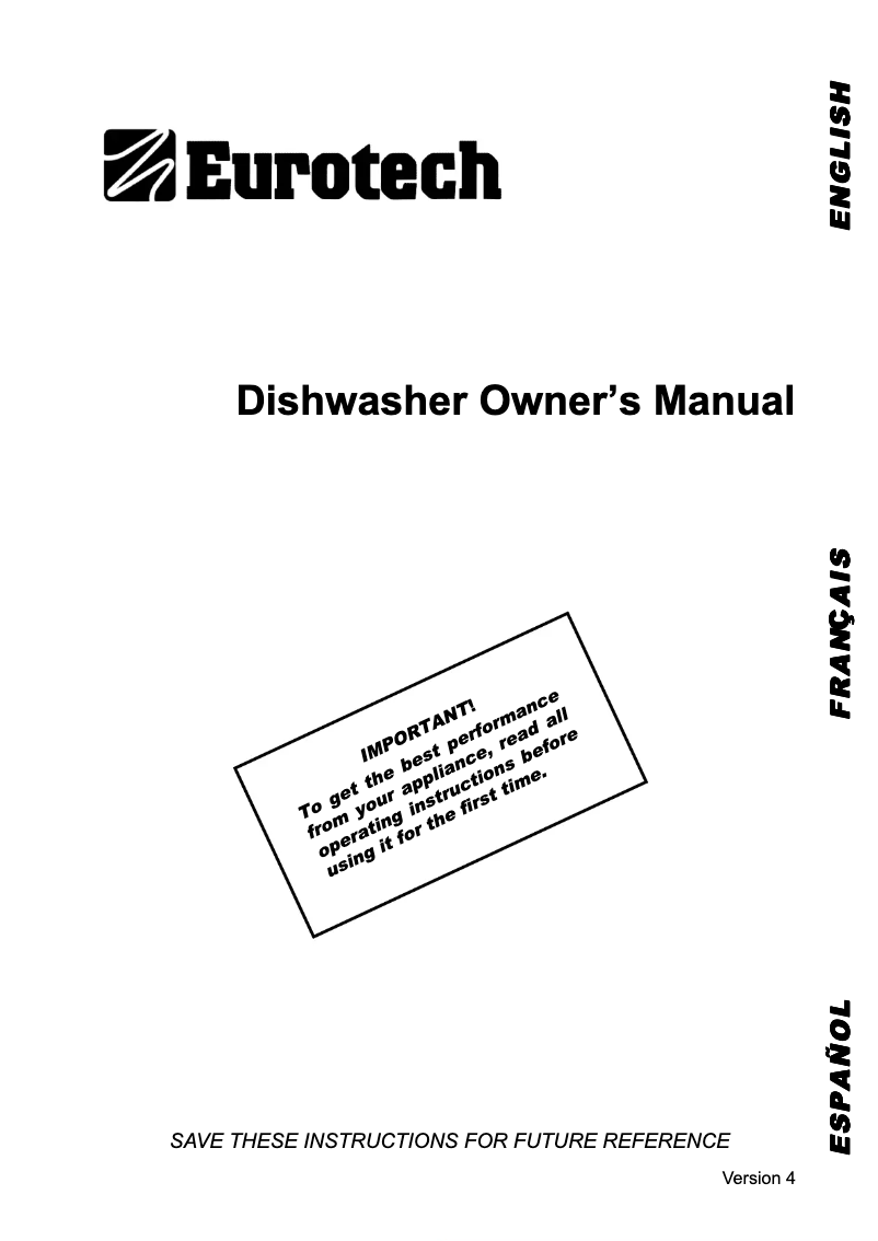 Image de la première page du manuel de l'appareil GSDA100KBB