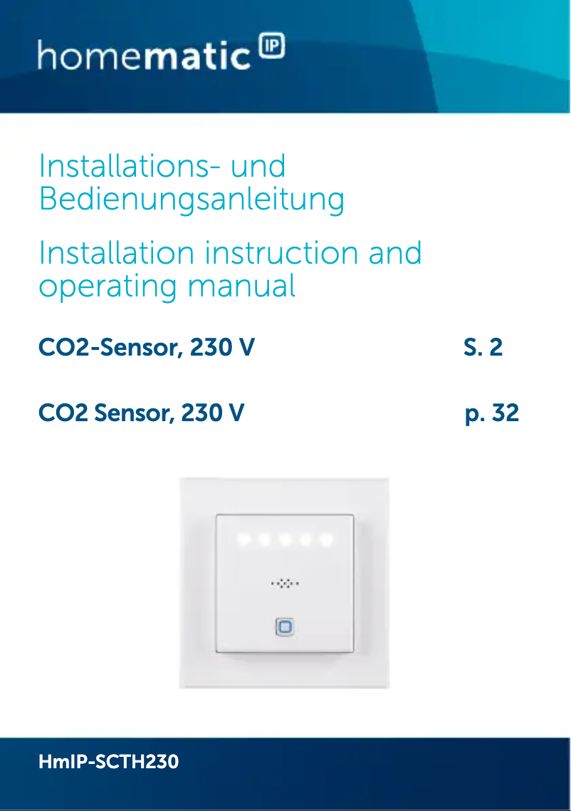 Image de la première page du manuel de l'appareil HMIP-SCTH230