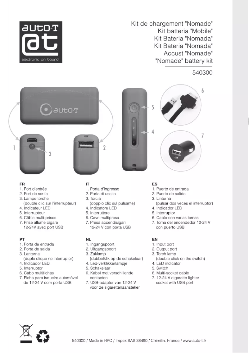 Page n°1 - Manuel utilisateur Auto-T 540300
