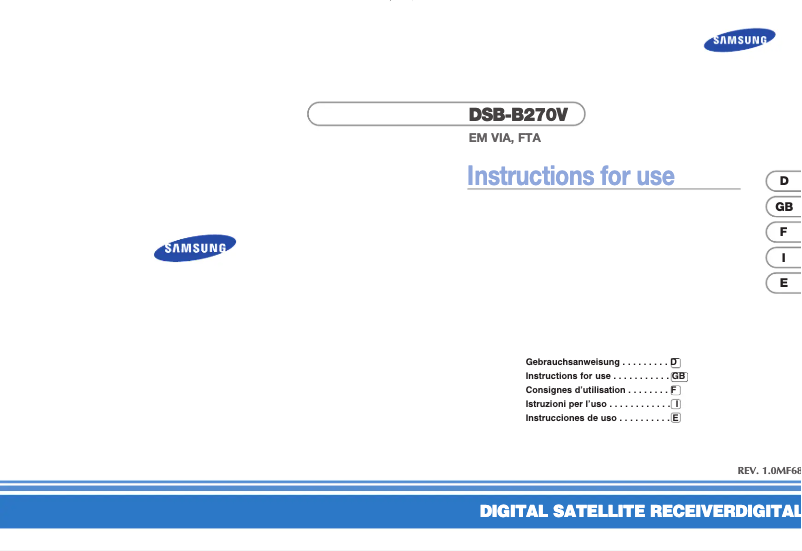 Page 1 de la notice Manuel utilisateur Samsung DSB-B270