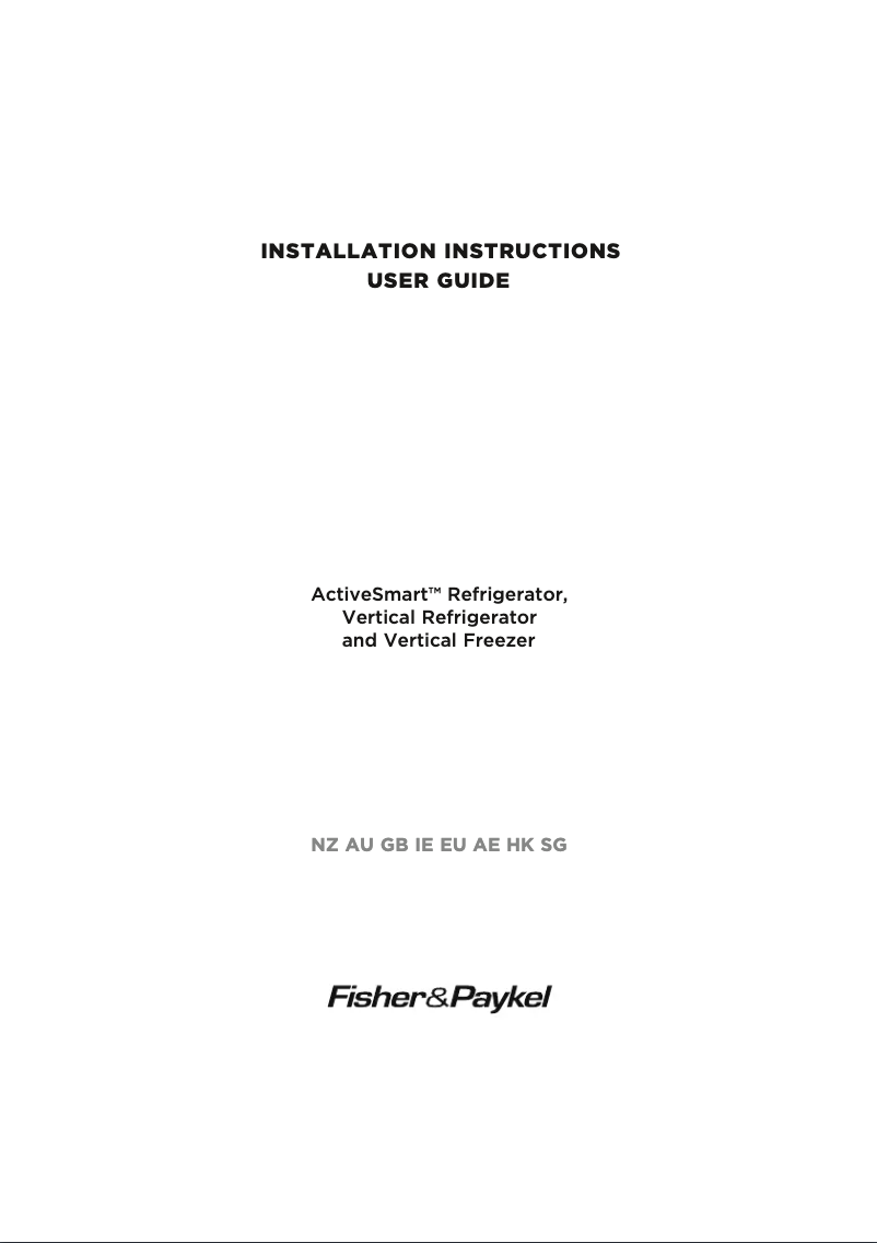 Page n°1 - Manuel utilisateur Fisher & Paykel E388LXFD1