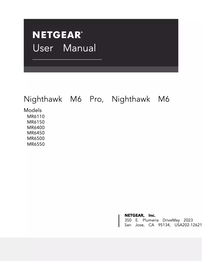 Image de la première page du manuel de l'appareil Nighthawk M6 Pro MR6520