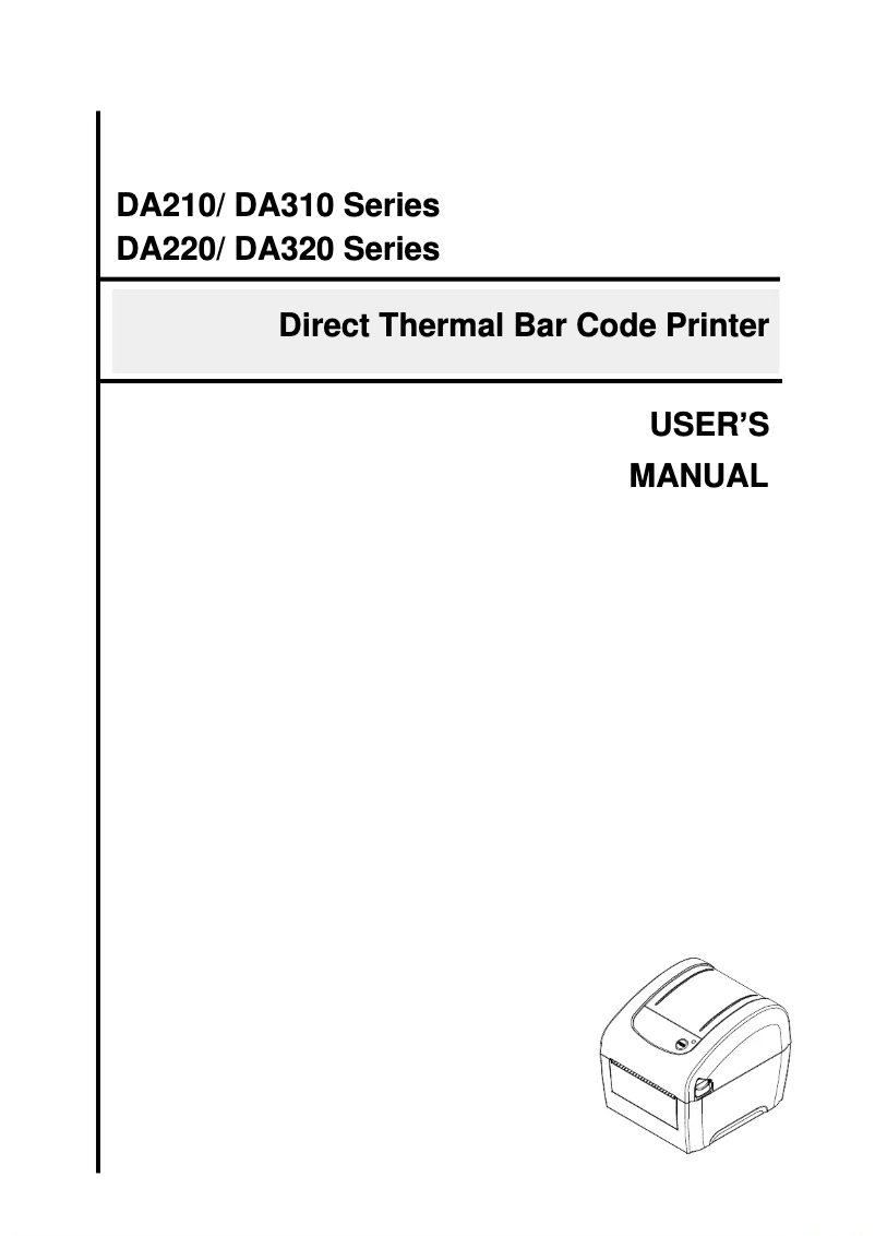Page 1 de la notice Manuel utilisateur TSC DA220