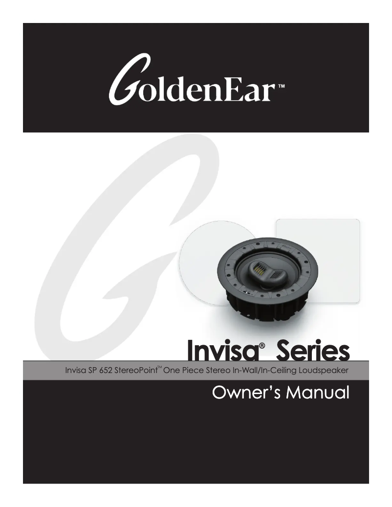 Page n°1 - Manuel utilisateur GoldenEar Invisa SP 652