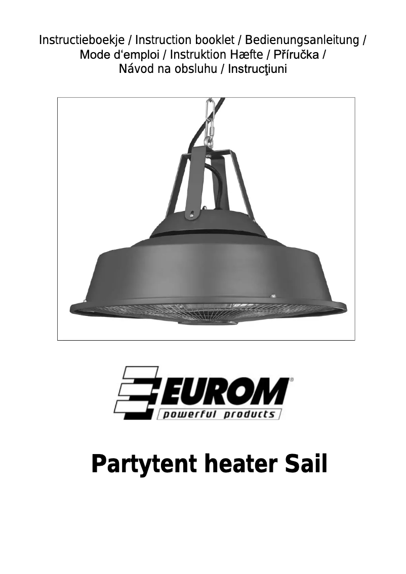 Page n°1 - Manuel utilisateur Eurom Partytent heater Sail 33.600.9