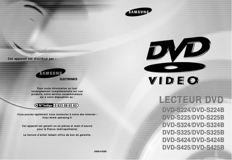 Page 1 de la notice Manuel utilisateur Samsung DVD-S224