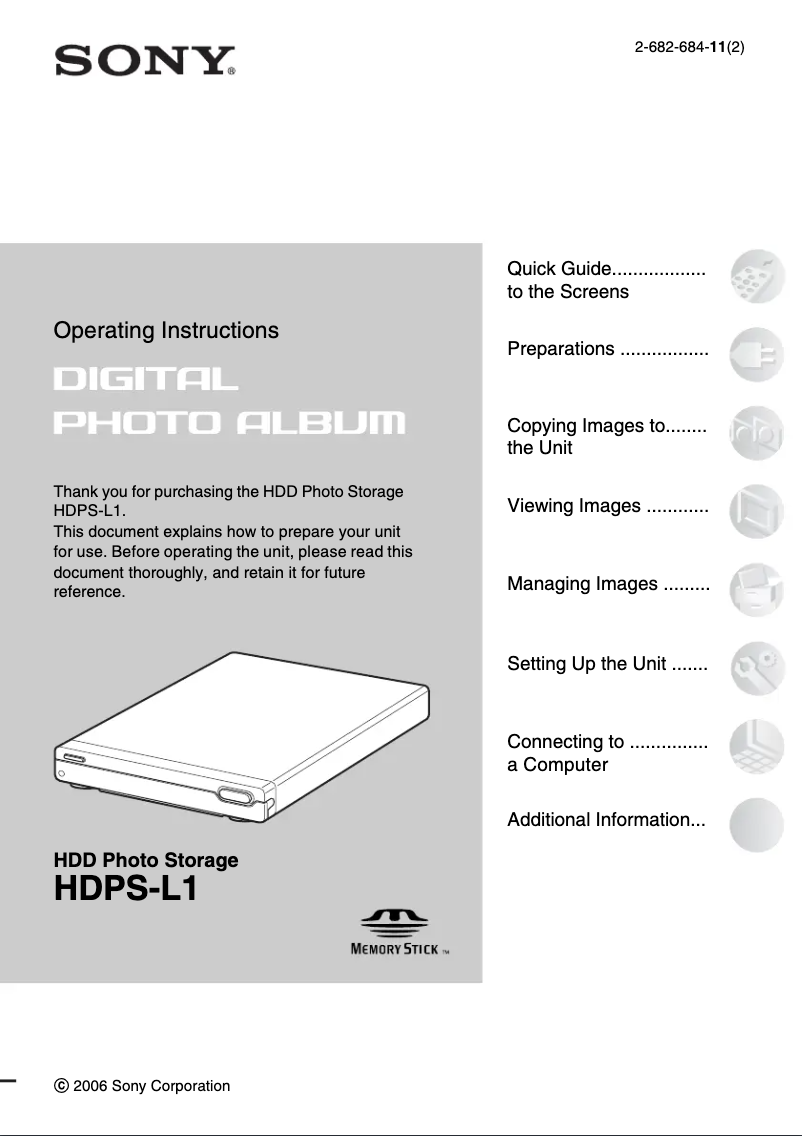 Image de la première page du manuel de l'appareil HDPS-L1