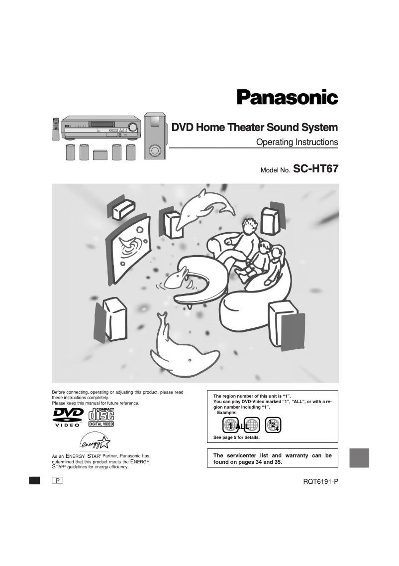 Page 1 de la notice Manuel utilisateur Panasonic SC-HT67P