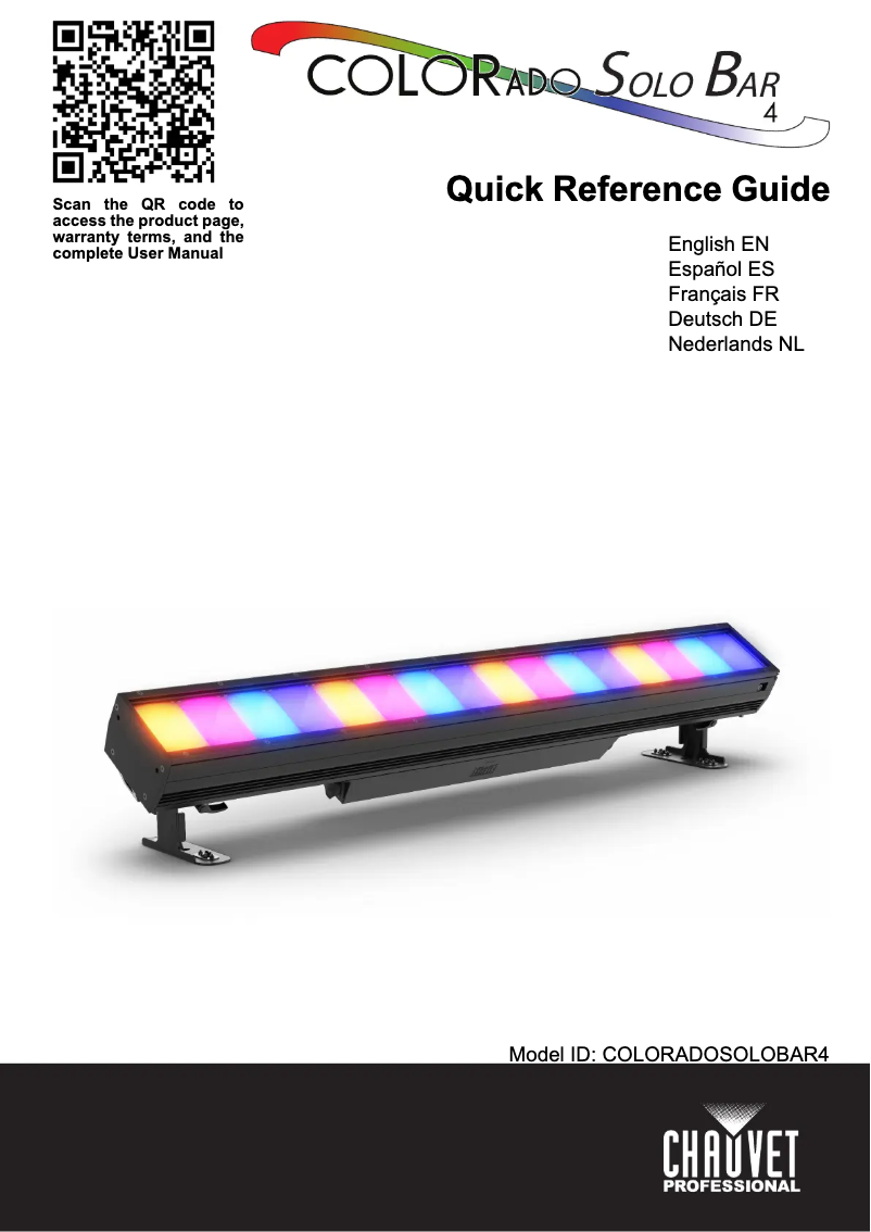 Image de la première page du manuel de l'appareil COLORado Solo Bar 4