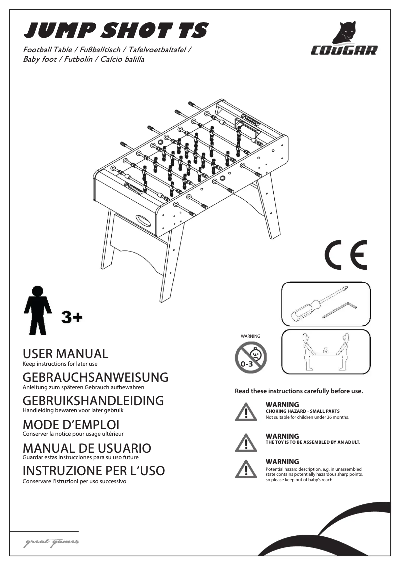 Page 1 de la notice Manuel utilisateur Cougar Jump Shot TS