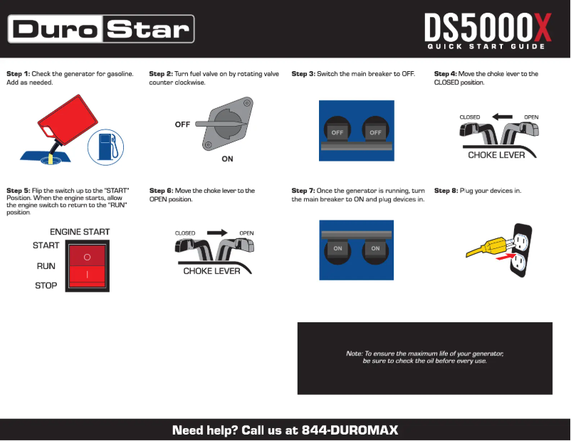 Page 1 de la notice Guide de démarrage rapide DuroStar DS5000X
