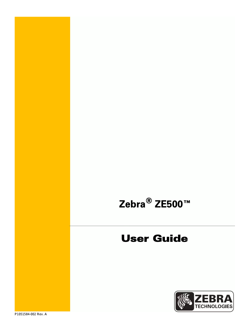 Image de la première page du manuel de l'appareil ZE500