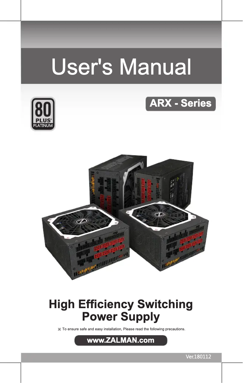 Page 1 de la notice Manuel utilisateur Zalman ZM850-ARX