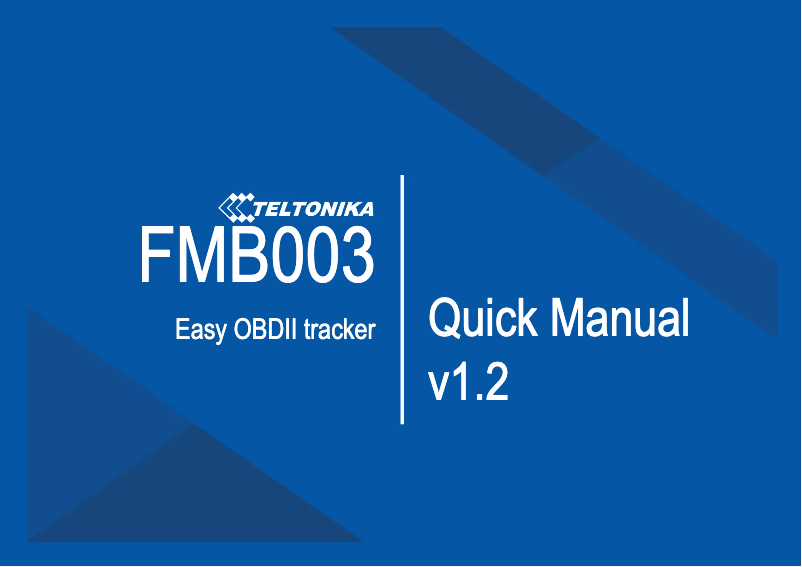 Page 1 de la notice Manuel utilisateur Teltonika FMB003