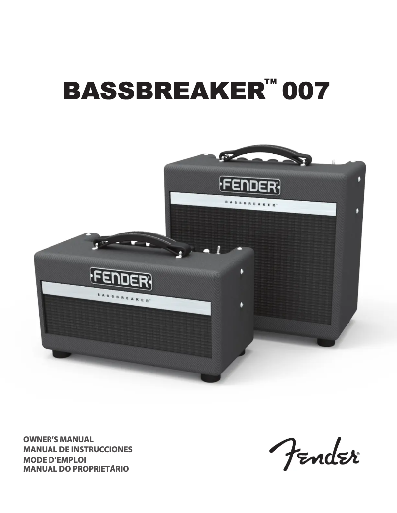 Page 1 de la notice Manuel utilisateur Fender Bassbreaker 007