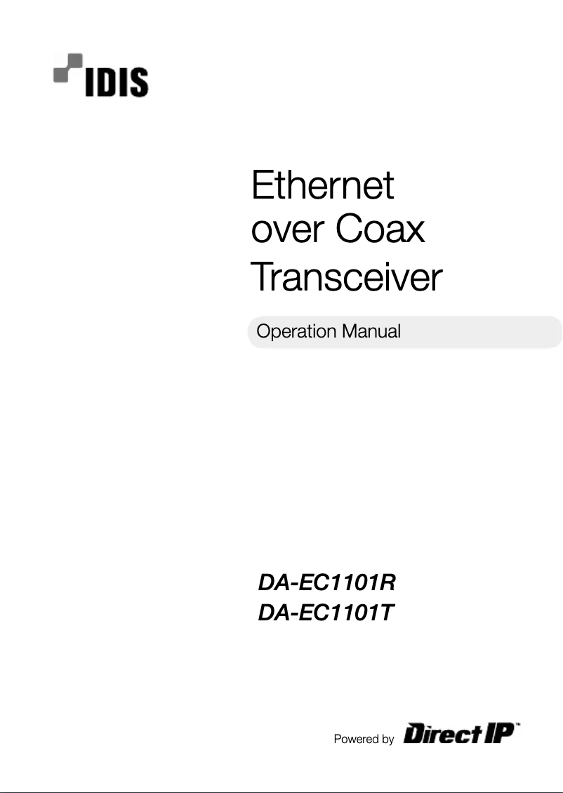 Image de la première page du manuel de l'appareil DA-EC1101T