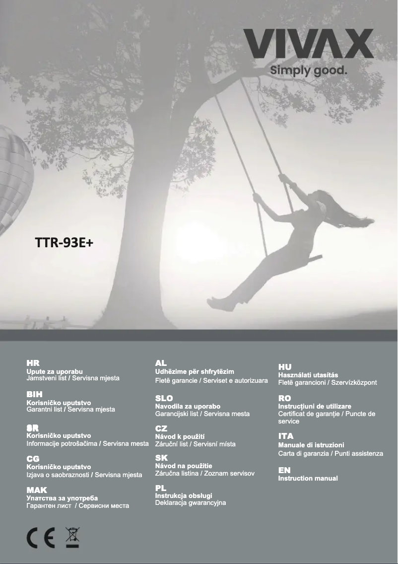 Página 1 del manual Manual de usuario Vivax TTR-93E