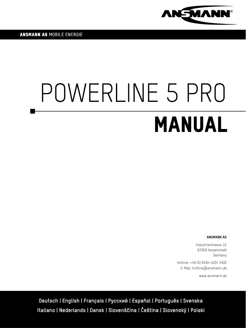 Image de la première page du manuel de l'appareil Powerline 5 Pro
