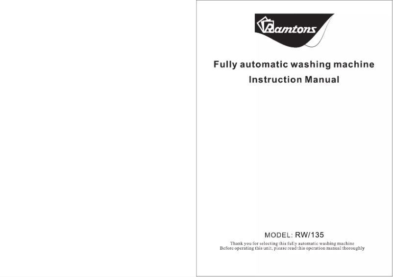 Page n°1 - Manuel utilisateur Ramtons RW/135