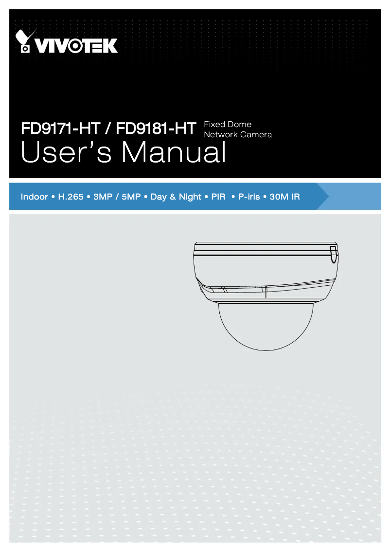 Page 1 de la notice Manuel utilisateur Vivotek FD9181-HT