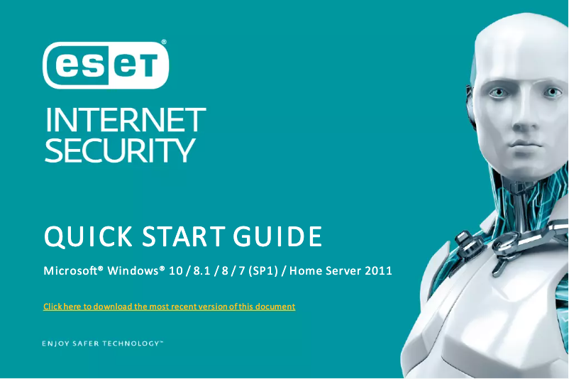 Image de la première page du manuel de l'appareil Internet Security 2020
