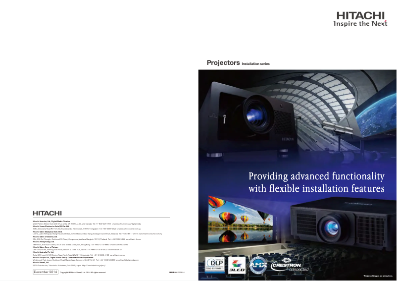 Page 1 de la notice Brochure Hitachi CP-X8160