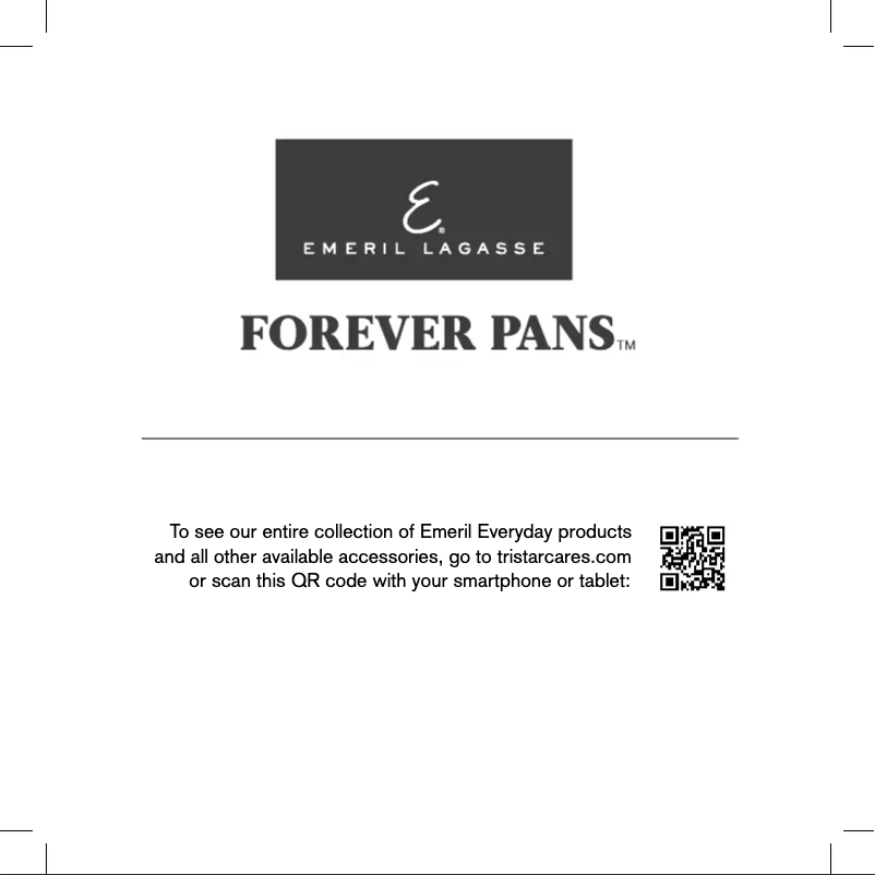 Page 1 de la notice Manuel utilisateur Emeril Lagasse Forever Pans 10