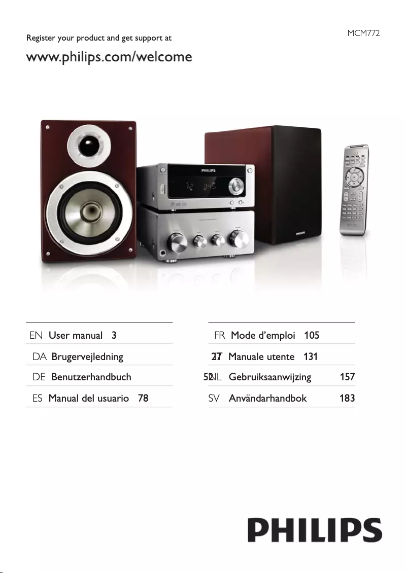 Page 1 de la notice Manuel utilisateur Philips Heritage Audio MCM772