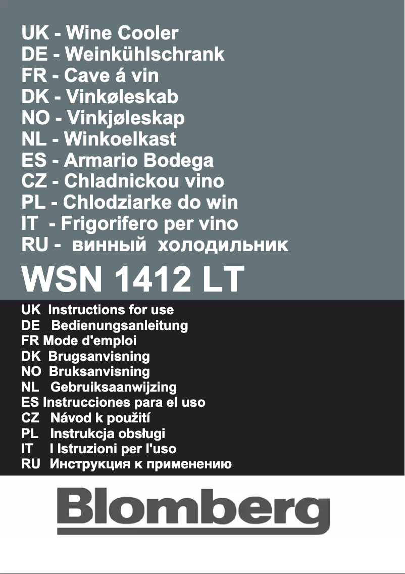 Page n°1 - Manuel utilisateur Blomberg WSN 1412 LT