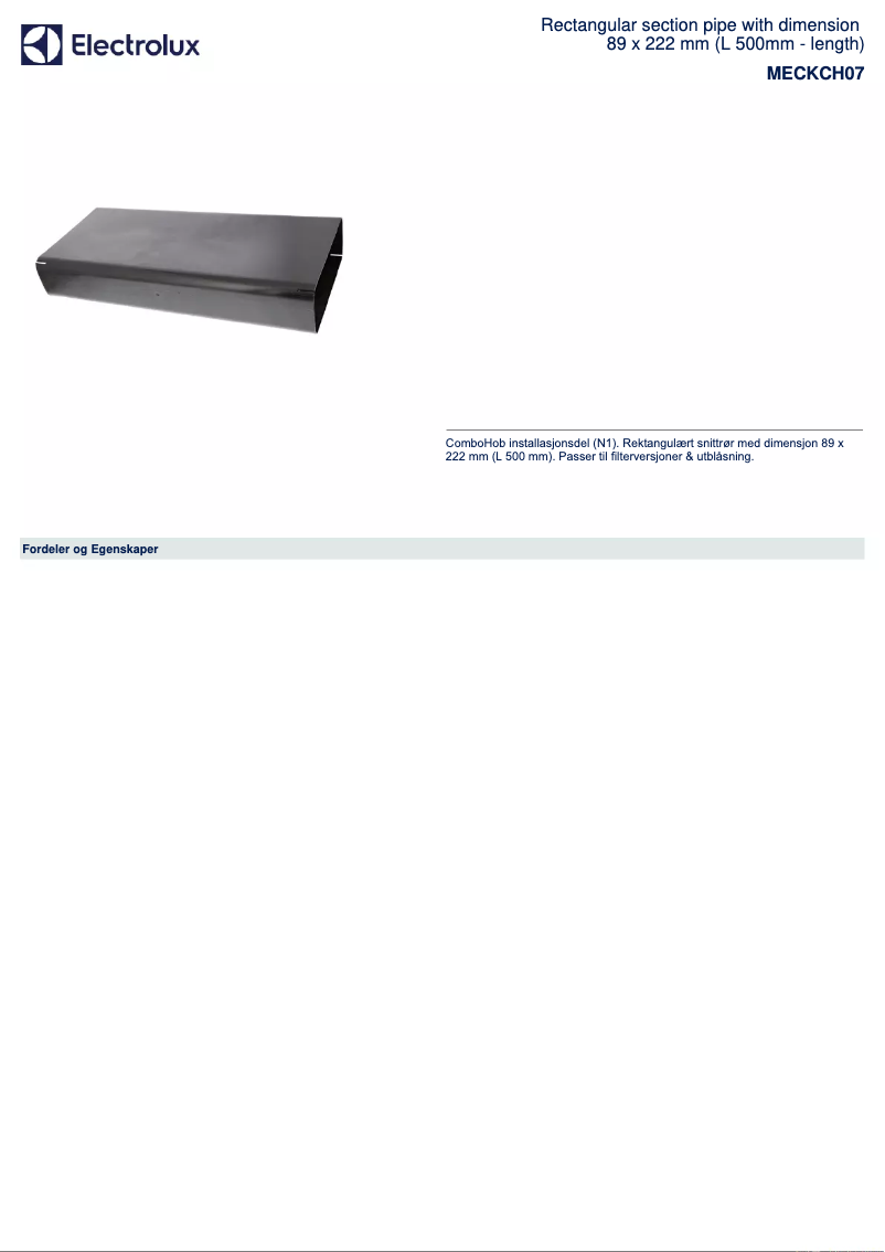 Page n°1 - Brochure AEG MECKCH07