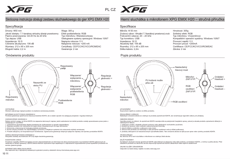 Page n°1 - Manuel utilisateur XPG EMIX H20